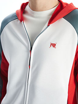 Kap??onlu Uzun Kollu Erkek Fermuarl? Sweatshirt