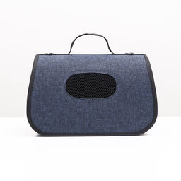 Сумка - переноска для животных Карпетбеггер с окном, 32,5 х 19,5 х 19,5 см, синяя - Пижон фото 3