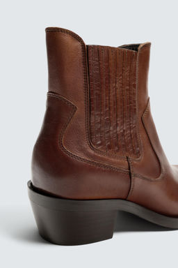 LIMITED EDITION COWBOY LEATHER BOOTS - Zara фото 7