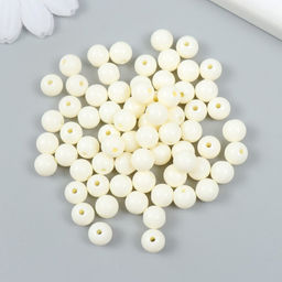 Бусины пластик Топлённое молоко глянец набор 25 гр d=0,8 см - Арт узор фото 2