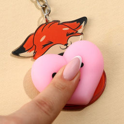 Брелок мялка для ключей Лисичка с сердечком 4.6?7 см - Сима-ленд фото 3