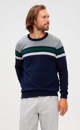 Джемпер P221-15-1711 navy-grey - Primm фото 3