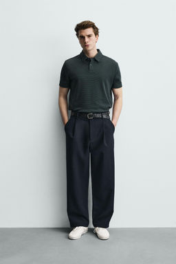 POLO ESTRUCTURA WAFFLE / Verde azul