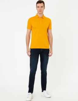 Koyu Sar_ Polo Yaka Slim Fit Basic Merserize T-shirt