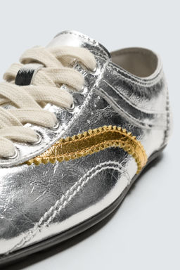 METALLIC LEATHER TRAINERS HARRY LAMBERT FOR ZARA X DISNEY  фото 4