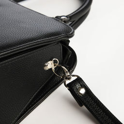 Сумка женская тоут на молнии, 31×10×20 см, однотонная, чёрная