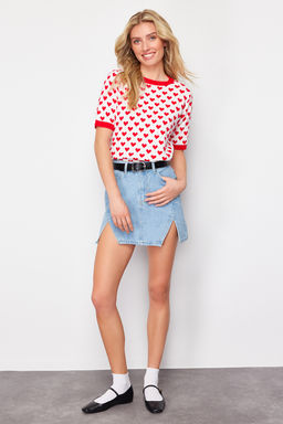 TRENDYOLMILLA Limited Edition Mavi More Sustainable Y?rtmacl? Mini Denim Etek TWOSS23ET00347  фото 17