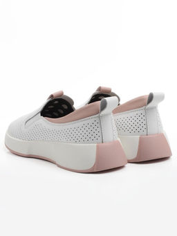 06-YG108-2 WHITE/PINK Туфли летние женские (натуральная кожа)