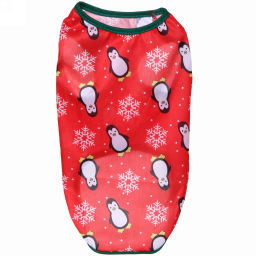 Майка для собаки "Новогодний БУМ-Веселые Пингвины" размер L (45*35см) Ultramarine