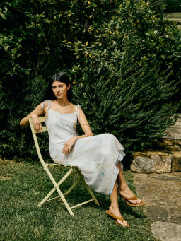 Двуслойное платье из тенселя с принтом / Zarina