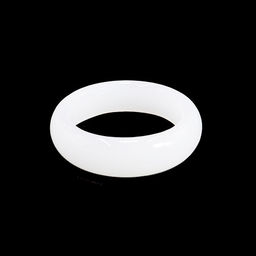 Кольцо из камня гладкое Белый агат привлекает энергию изобилия размер 17мм