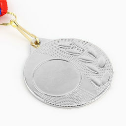 Медаль под нанесение серебро, d=5 см, с лентой