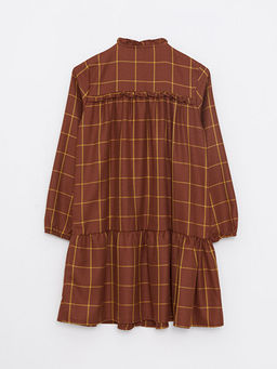 Hakim Yaka Ekose Uzun Kollu K?z ?ocuk Elbise