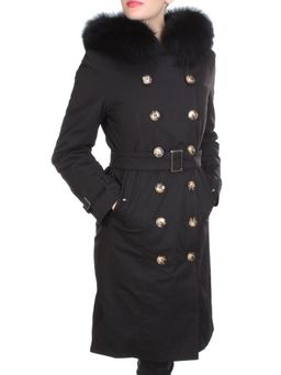 21002 BLACK Пальто зимнее женское MAILILUO (150 гр. холлофайбера)