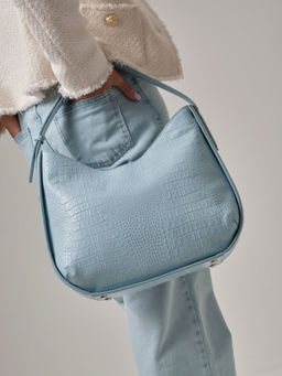 Сумка тоут кожаная Deboro 30422 голубая вода