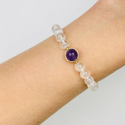 Браслет из Горного Хрусталя и Аметиста