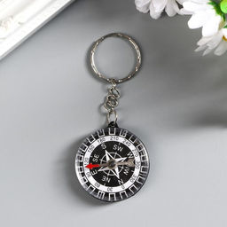 Цена за 12 шт. Брелок для ключей на кольце «Компас», пластик, h=3.5 см