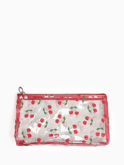 Косметичка женская Cherries, для бассейна, прямоугольная, прозрачная