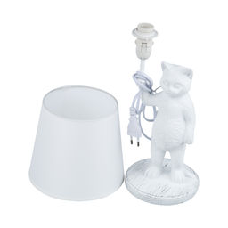 UML-B465 E14 WHITE Светильник настольный декоративный Кот, под лампу Е14, 40W. Механический выключатель. Белый. ТМ Uniel