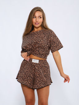 Пижама женская 1-231а (черный леопард)