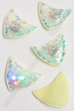 Патч с пайетками "Ушки" 6*5,3 см (5 шт) SF-3165, лимонный УЦЕНКА