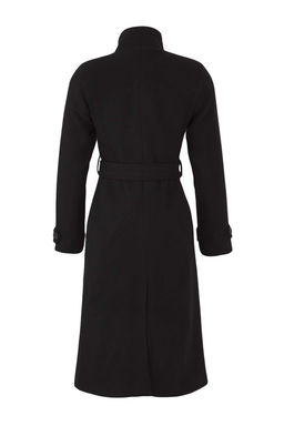 Siyah Dik Yaka Diagonel Kruvaze Regular Uzun Kase Kaban TWOAW26KB00048 - Trendyolmilla фото 8