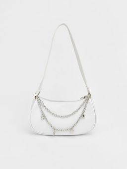 Deri G?r?n?ml? Zincir Detayl? K?z ?ocuk Omuz ?antas?