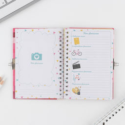 Анкета на замочке, в твердой обложке А6, 40 листов Для стильных девчонок