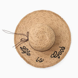 Шляпа женская MINAKU Life is good, размер 54-56, бежевая