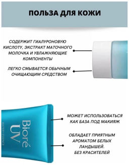 Солнцезащитный крем флюид Biore UV Aqua Rich SPF 50+ Биоре  фото 8