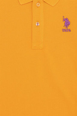 Темно-желтая футболка с воротником поло для мальчиков Basic - U.s. polo assn фото 6