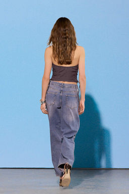 Limited Edition Mavi DOKUMLU Tas Detayl? Yuksek Bel Baggy Jeans TWOSS26JE00243 - Trendyolmilla фото 2