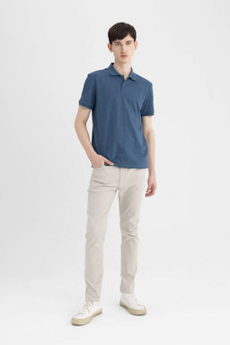 Regular Fit K?sa Kollu Basic Duz Polo Tisort - Defacto фото 4
