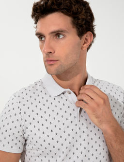 A__k Gri Polo Yaka T-Shirt
