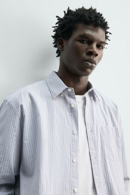 CAMISA POPEL?N CUADROS / Celeste - Zara фото 6