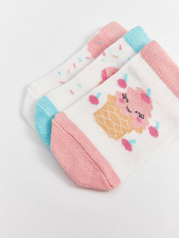 Bask?l? K?z Bebek Patik ?orap 3l? - Waikiki фото 3