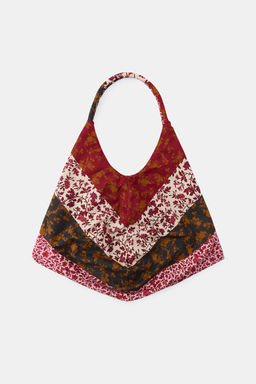 MAXI BOLSA ALGOD?N 100% ESTAMPADO FLORES / Granate - Zara фото 3