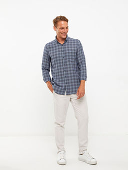 Regular Fit Uzun Kollu Ekose Gabardin Erkek G?mlek