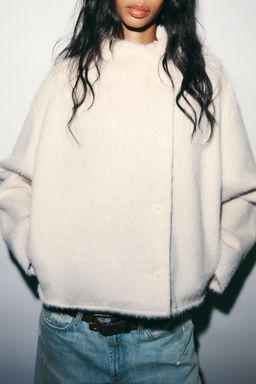 DOUBLE-BREASTED FAUX FUR JACKET - Zara фото 11