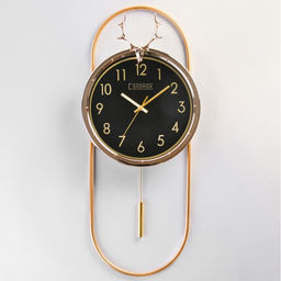 Часы настенные интерьерные «Олень», серия: Маятник, бесшумные, плавный ход, 69×30 см, d=26 см, от батареек 2хАА