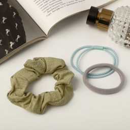 Резинки для волос QF «Эмилия», набор 3 шт., жатка, МИКС