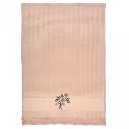 Полотенце кухонное вафельное "Клевер" 40х60см, хлопок 100%, ажурный кант, цвета микс (Китай)
