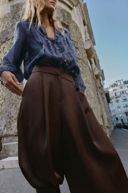 SATIN BLOOMER TROUSERS - Zara фото 4