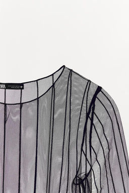 EMBROIDERED TULLE T-SHIRT - Zara фото 7