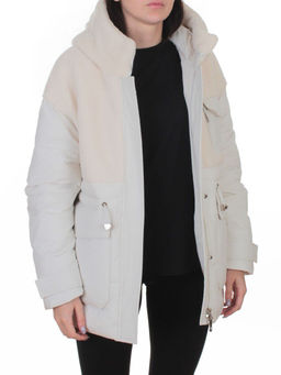 7716 MILK/WHITE Куртка зимняя женская (150 гр. синтепон)