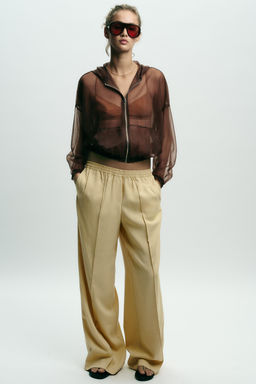 HOODED ORGANZA JACKET