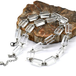 Бусы из горного хрусталя прямоугольник 10*15мм, 45см Радуга камня