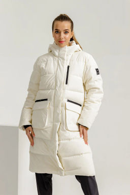 Пуховик удлиненный Белый
