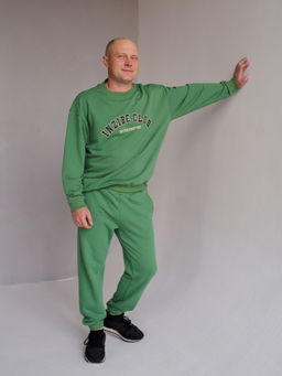 Брюки базовые мужские, мох