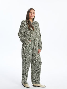 Beli Lastikli Desenli Kad?n Pantolon